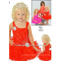 2013 new arrival beaded ruffled tangerine flower girl kid dress CWFaf4432